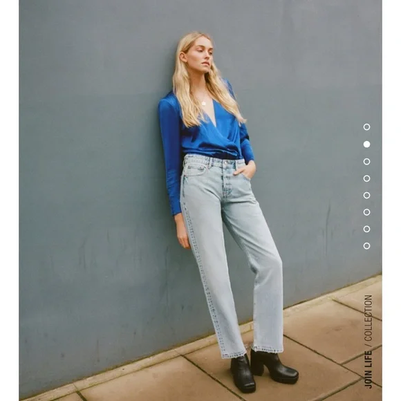 “Last one “ZARA BLOGGERS FAV SATEEN BODYSUIT ELECTRIC BLUE - Picture 4 of 8